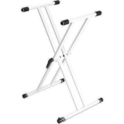 Gravity Double X-Form Keyboard Stand GKSX2W, 143.3 lb Capacity, White