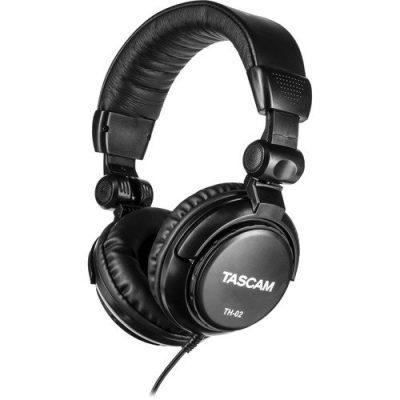 Tascam TH-02 Studio Headphones Black 50mm Drivers Closed-Back