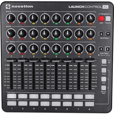 Novation Launch Control XL Mk2 MIDI Controller with 24 Knobs and 8 Faders for Ableton Live