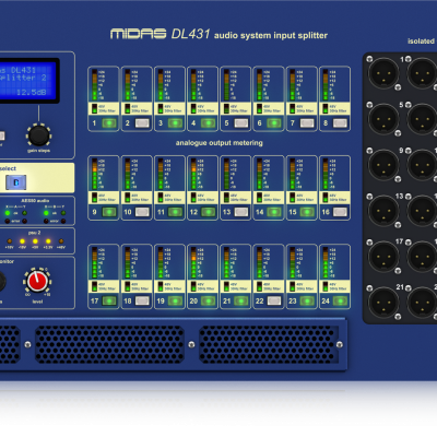 Midas DL431 Microphone Splitter, 24 Mic/Line Inputs, 72 Outputs, 3 Preamps per Channel