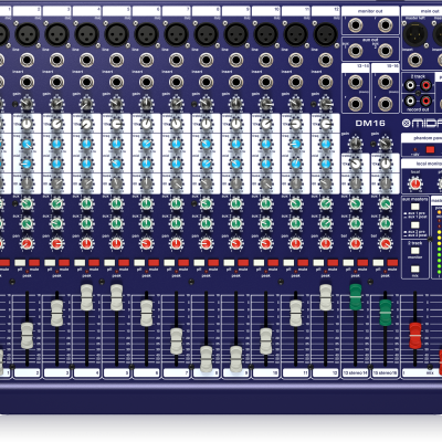 Midas DM16 16-Input Analog Mixer with 12 Mic Preamps for Studio and Live