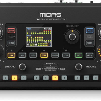 Midas Dual 48-Channel Personal Monitor Mixer DP48 with SD Recorder and Ambience Mic