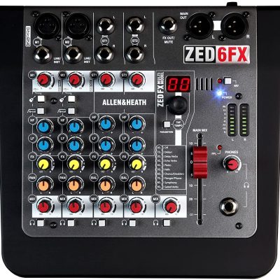 Allen & Heath ZED-6FX 6-Channel Audio Mixer with Effects and Guitar DI