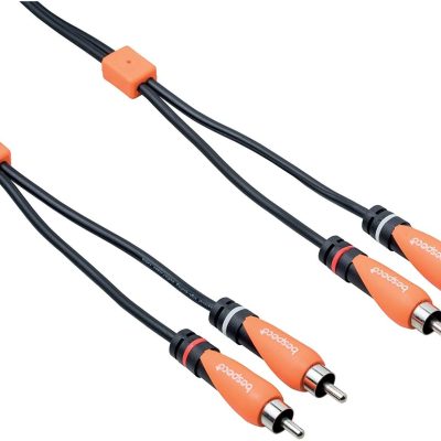 Bespeco 2 RCA Male to 2 RCA Male Audio Cable SL2R300 3M Black Orange