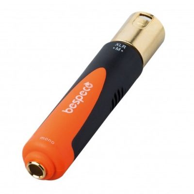 Bespeco SLAD125 XLR Male to 1/4 Inch Mono Female Adapter Black Orange
