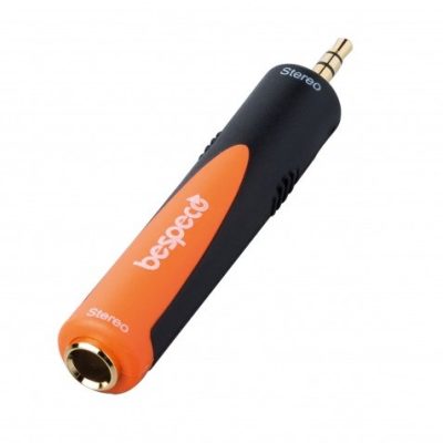 Bespeco Stereo Adapter SLAD140 3.5mm to 6.35mm Gold-Plated Black/Orange