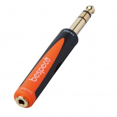 Bespeco Audio Adapter SLAD210 1/4" Male to 3.5mm Female Black Orange
