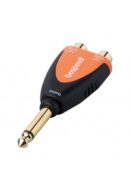 Bespeco SLAD365 6.3mm Mono Jack to Dual RCA Socket Adapter Silver