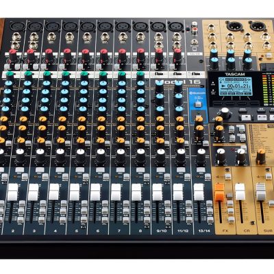 Tascam Model 16 All-In-One Audio Mixer with 16-Track Recorder and USB Interface