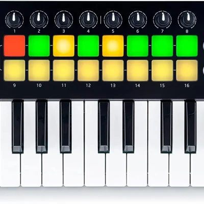 Novation Launchkey Mini MK2 MIDI Keyboard Controller with 25 Keys and 16 Pads