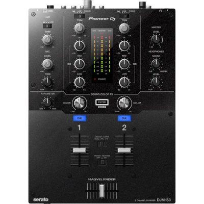 Pioneer DJ DJM-S3 2-Channel Mixer with Magvel Crossfader for Serato DJ