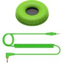 Pioneer DJ HC-CP08-G Green Earpads and Coiled Cable for HDJ-CUE1 Headphones