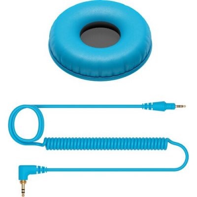 Pioneer DJ HC-CP08-L Blue Earpads and Coiled Cable for HDJ-CUE1 Headphones