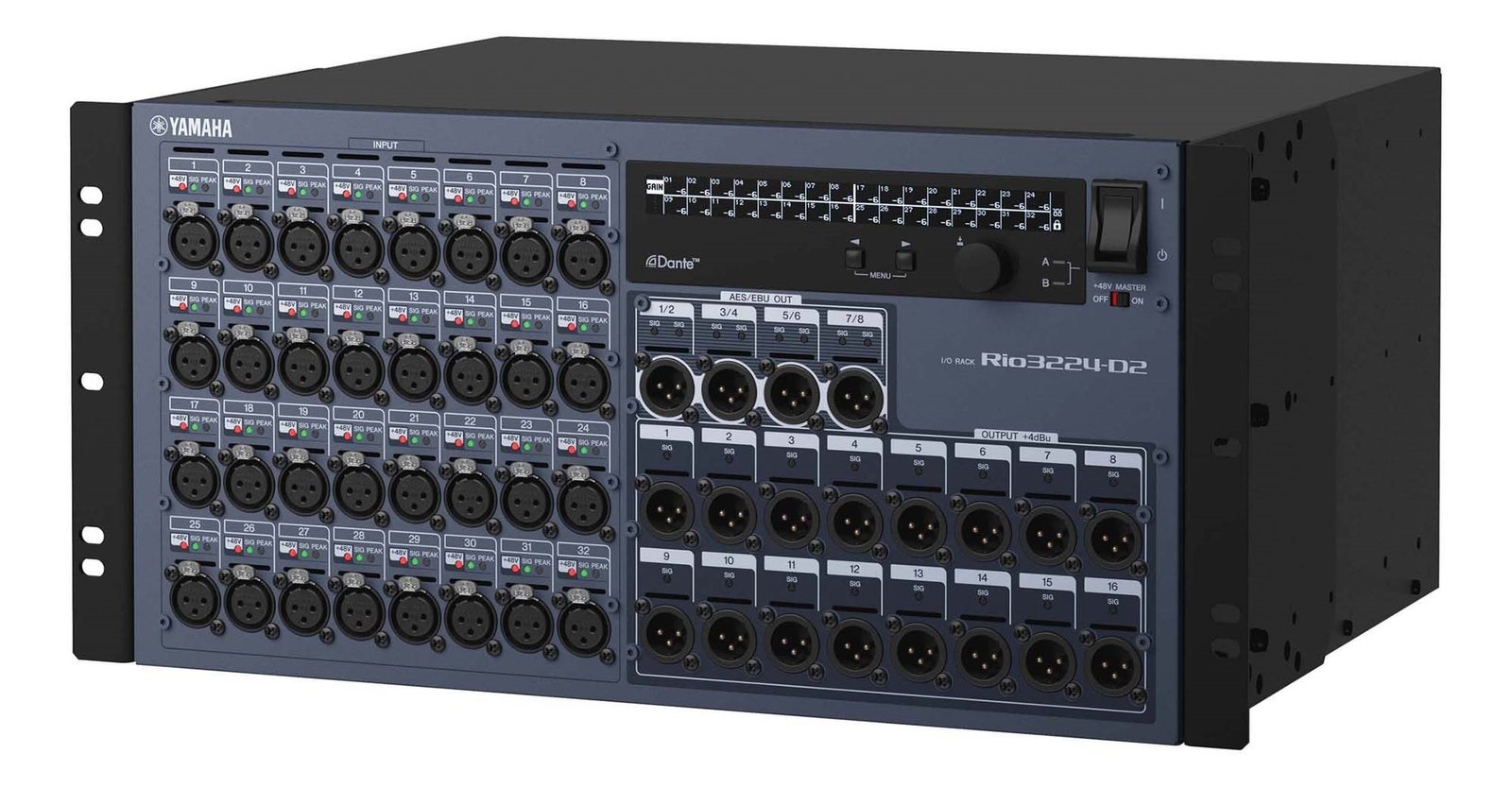 Yamaha Stage Box Rio3224-D2 with 32 Mic Preamps and Dante Networking - Image 2