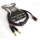 RoxTone Audio Cable GPTC200L3 2RCA to 2JK 3M Gold Plated Black and Gold