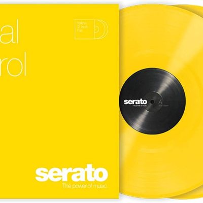 Serato 12" Yellow Control Vinyl Pair for DJ Turntables with NoiseMap 6dB Louder