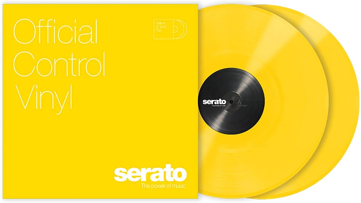Serato 12" Yellow Control Vinyl Pair for DJ Turntables with NoiseMap 6dB Louder