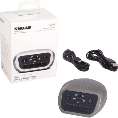 Shure MVi Digital Audio Interface MVI/A-LTG with Lightning Cable, 5 DSP Modes