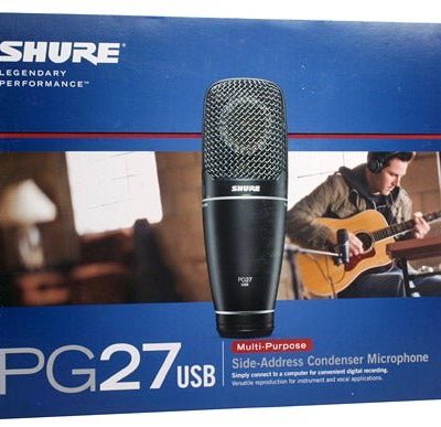 Shure USB Condenser Microphone PG27-USB with Cardioid Pattern and 16-bit 48 kHz