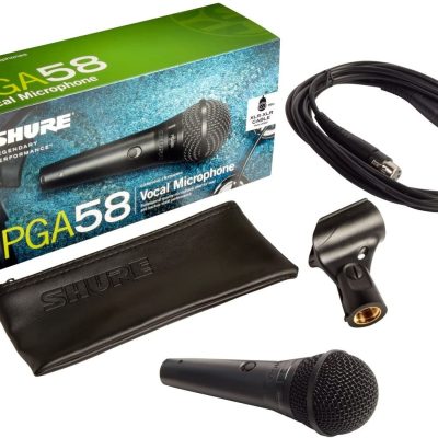 Shure PGA58-XLR Dynamic Vocal Microphone with 15ft XLR Cable for Live Performance