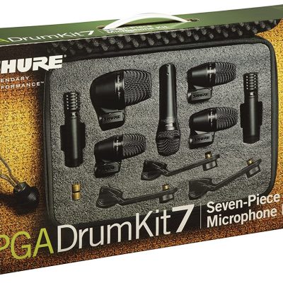 Shure 7-Piece Drum Microphone Kit PGADRUMKIT7 with PGA52, PGA57, PGA56, PGA81 for Live Stage