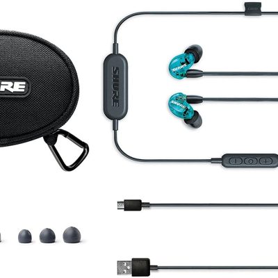 Shure SE215 Special Edition Wireless Earphones - Blue, Sound Isolation 37 dB