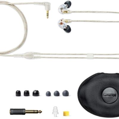 Shure SE425 Sound Isolating Earphones with Clear Cable, Crystal Treble, Powerful Bass