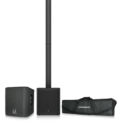 Turbosound iP2000 1000W Powered Column Loudspeaker with 12" Subwoofer and Klark Teknik DSP