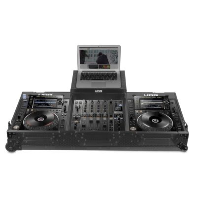 UDG Ultimate Flight Case for Pioneer CDJ-2000/900NXS2 Black MK2 Plus with Laptop Shelf