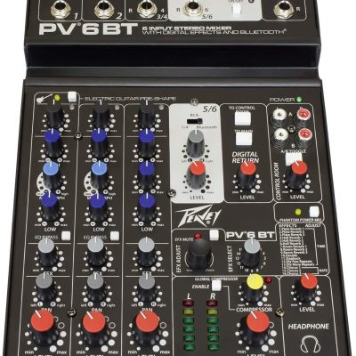 Peavey Compact Mixer PV 6BT 6-Channel with Bluetooth and Digital Effects
