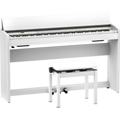 Roland F701 88-Key Digital Piano with Stand, Bluetooth, PHA-4 Keyboard (White)