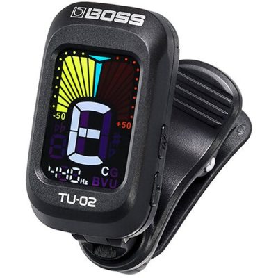 Boss TU-02 Clip-On Tuner with Backlit LCD for Guitar and Bass