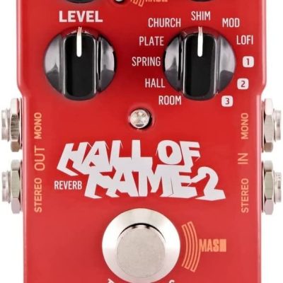TC Helicon Hall of Fame 2 Reverb Stompbox Guitar Pedal with Shimmer Effect and Mash Footswitch