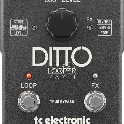 TC Helicon Ditto X2 Looper Guitar Pedal with Reverse and Half-Speed Effects