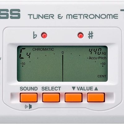 Boss TU-80 Chromatic Tuner Metronome White for Guitars and Basses
