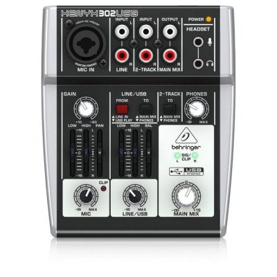 Behringer 302USB Mixer Audio 5 CH (1 Mono & 2 Stereo) w/ Audio Interface