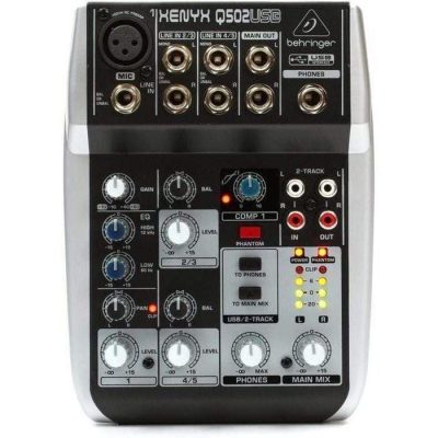 Behringer Q502USB Mixer Audio 5 CH (1Mono & 2 Stereo) w/ USB Interface