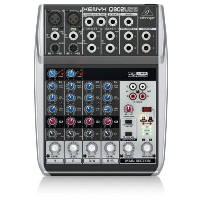 Behringer Q802USB Mixer Audio 6 CH (2Mono & 2 Stereo) w/ Usb Interface