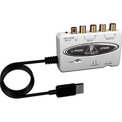Behringer UFO202 USB Audio Interface with Phono Preamp for Vinyl Recording