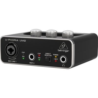 Behringer U-PHORIA UM2 USB Audio Interface 2x2 with 48 kHz XENYX Preamp