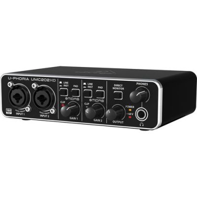 Behringer U-PHORIA UMC202HD Audio Interface 2x2 USB 24-Bit/192 kHz with MIDAS Preamps