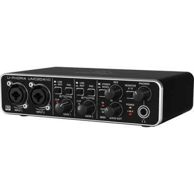 Behringer U-PHORIA UMC204HD Audio Interface 2x4 USB 2.0 24-Bit/192 kHz with MIDAS Preamps