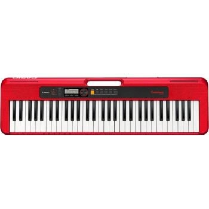 Casio Keyboard CTS200 Red + ADE95100 with 61 Keys and 400 Tones