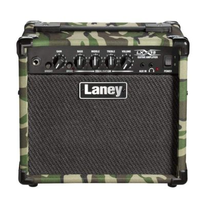 Laney Guitar Amp LX15CAMO 15W 2x5" with Overdrive - Camo