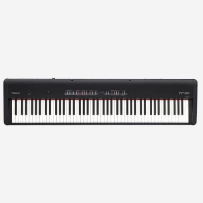 Roland Digital Piano FP-50-BK with KSC-44-BKJ Stand, SuperNATURAL Sound, Ivory Feel-G Keyboard
