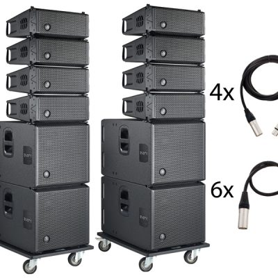 D.A.S. Audio EVENT Powered Line-Array Bundle — 8× EVENT-26A Tops + 4× EVENT-115A Subs with Dollies & Joining Plates