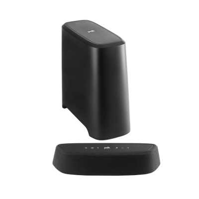 Polk Audio MAGMINIAX Ultra-compact Dolby Atmos Sound Bar with wireless Subwoofer – Black