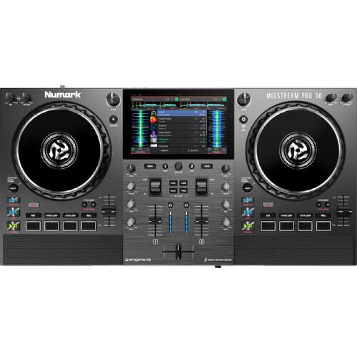Numark Mixstream Pro Go Battery-Powered Standalone DJ Controller with Amazon Music